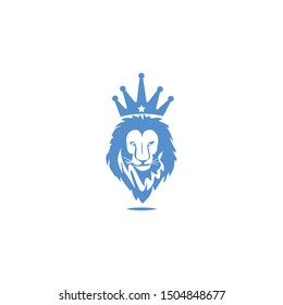 crowned lion abstract logo design