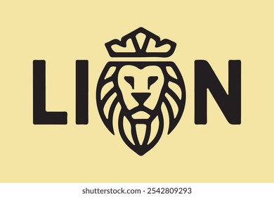 Crowned Lion Logo Design - Majestic and Powerful Branding Symbol.