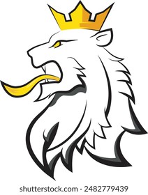 The crowned lion stands as a powerful symbol of authority and majesty in the animal kingdom. Its regal presence, combined with the crown, represents strength, leadership, and noble dignity, embodying 