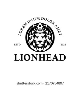 Crowned Lion Vintage Emblem Logo