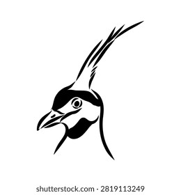 Crowned pigeon, bird, hand-drawn vector sketch