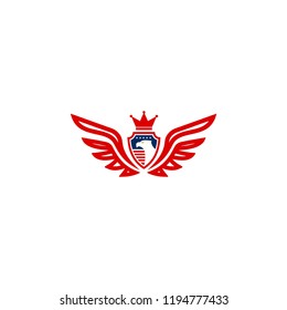 crowned red blue wing