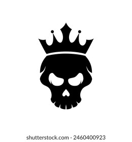  crowned skull logo vector silhouette