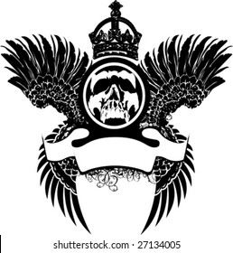 Crowned Skull on Wings