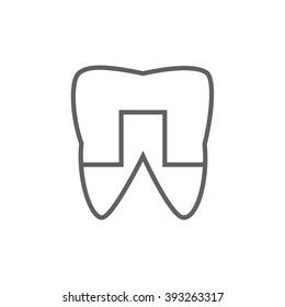 Icono de la línea de dientes recortada.