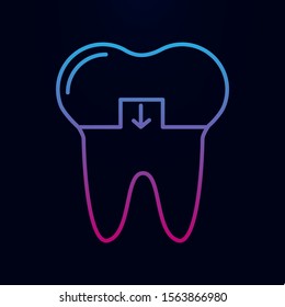 Crowned tooth nolan icon. Simple thin line, outline vector of dantist icons for ui and ux, website or mobile application