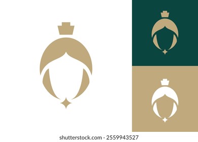 Crowned Woman Logo for Beauty Products