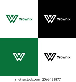 "Crownix - A Modern and Bold Logo Design Featuring a Geometric 'W' Lettermark, Perfect for Premium Branding, Corporate Identities, and Innovative Business Solutions"

