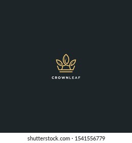 Crownleaf logo,luxury and monogram ,eps 10