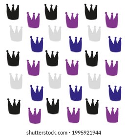 Crowns black, purple, grey navy colored background