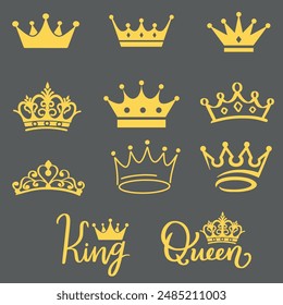 Coronas Paquete, Descarga instantánea, Corona de la reina, Descarga digital, Archivo de Vector de la corona para Cricut, Corona de la princesa, Corona real