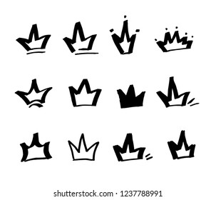 
Crowns, drawn by hand, for the logo, signs.