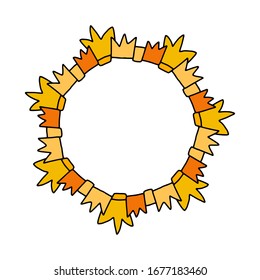 Crowns form frame hand drawn vector illustration in cartoon comic style vibrant colors bright