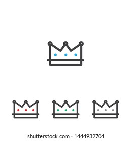 Crowns Icon. Royal Crown Icons Collection. Vintage Crown. Crown Logo Design Vector illustration