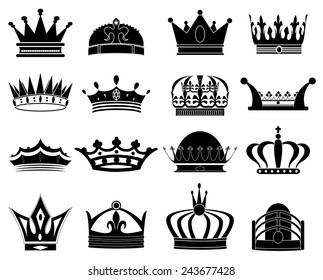 Crowns Icons Set Stock Vector (Royalty Free) 243677428 | Shutterstock