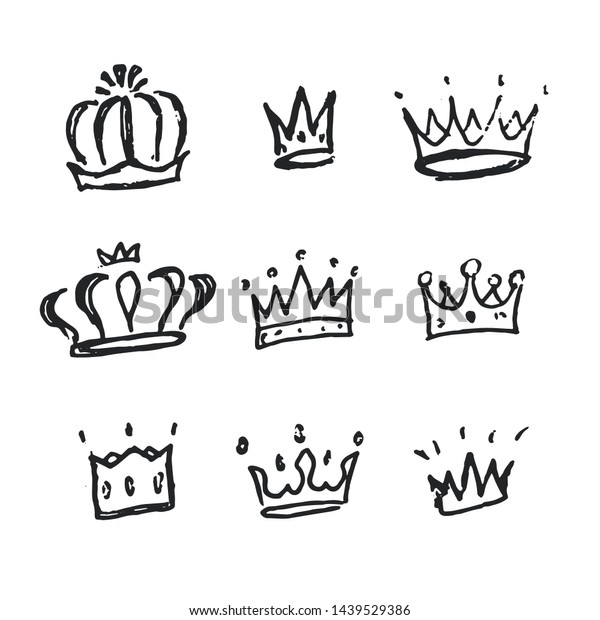 Crowns Logo Icon Collection Crown Sketch Stock Vector (Royalty Free ...