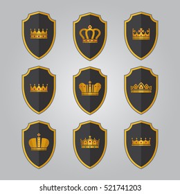 Crowns on the shield set