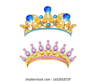 Crowns of princesses or kings. Vector. EPS 10