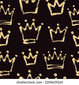 Crowns  Seamless pattern. Cute baby and little princess textures. Children's room wallpaper and clothes design.