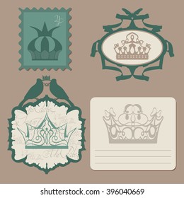 crowns set. It can be used for scrapbooking