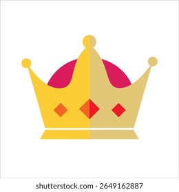 Crowns set isolated on white background. Monarchy symbol, king royalty element. Luxury sign