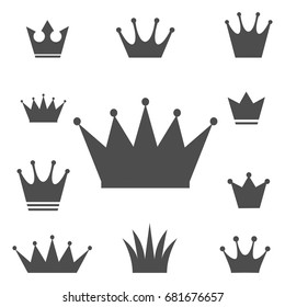 crowns - set of vector crown symbols.  isolated on white background
