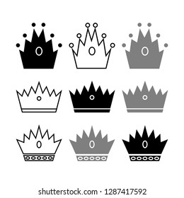 crowns set. vector illustration