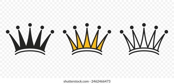 Crowns. Vector Crown Icon Set. Collection of Crown Symbols