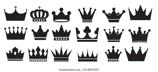 ícones de vetor coroas definir símbolo de ilustração coroa real 