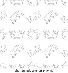 Crowns vector seamless pattern 02