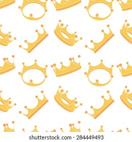 Crowns vector seamless pattern 04