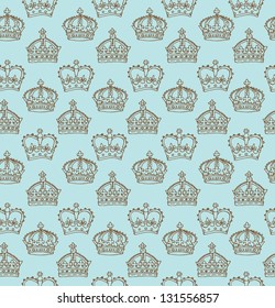 Crowns vector seamless pattern