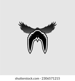 Das Design der Krähe mit Schatten scheint nach vorn zu schwingen
