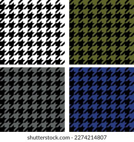 patrón de pies de crow eps 10 vector color azul negro textura de fondo de la textura de la moda