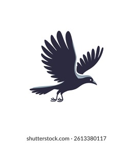 Crows flying flat design isolated vector Design