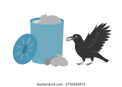 Crows Raiding a Garbage Dump