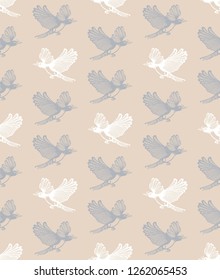 Crows. Seamless pattern
