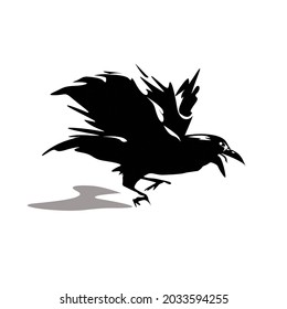 crows shilhouette black and white concept ,black raven concept