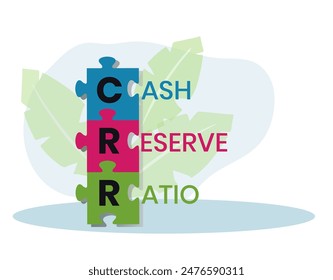 CRR, CASH RESERVE RATIO acronym. Concept with keyword and icons. Flat vector illustration. Isolated on white.