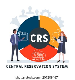 CRS - Central Reservation System acronym. business concept background.  vector illustration concept with keywords and icons. lettering illustration with icons for web banner, flyer