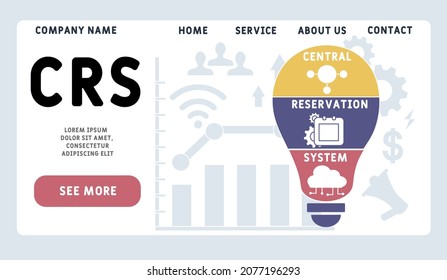 CRS - Central Reservation System acronym. business concept background.  vector illustration concept with keywords and icons. lettering illustration with icons for web banner, flyer