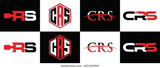 CRS logo. C R S design. White CRS letter. CRS, C R S letter logo design. Initial letter CRS linked circle uppercase monogram logo.