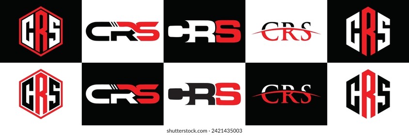 CRS logo. C R S design. White CRS letter. CRS, C R S letter logo design. Initial letter CRS linked circle uppercase monogram logo.