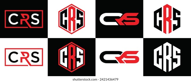 CRS logo. C R S design. White CRS letter. CRS, C R S letter logo design. Initial letter CRS linked circle uppercase monogram logo.