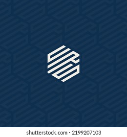 CRS or URS hexagonal logo with background pattern design