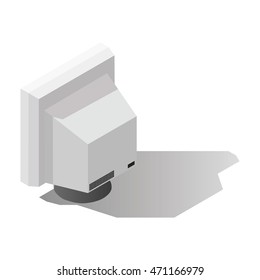 CRT Computer Monitor vector isometric