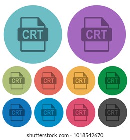 CRT file format darker flat icons on color round background