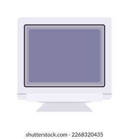 CRT Monitor Flat Illustration. Clean Icon Design Element on Isolated White Background