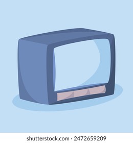 CRT Old Television TV Design Simple 3 D Vector