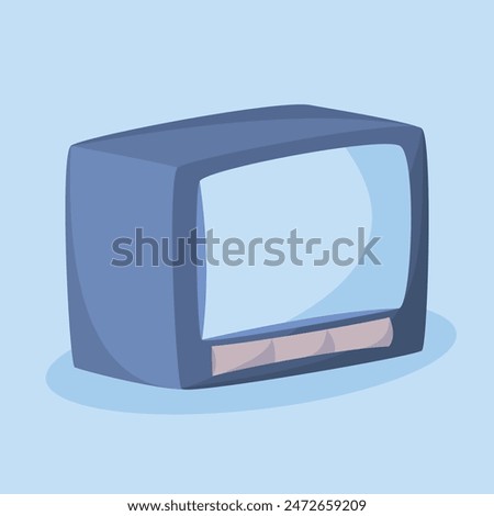 CRT Old Television TV Design Simple 3 D Vector
